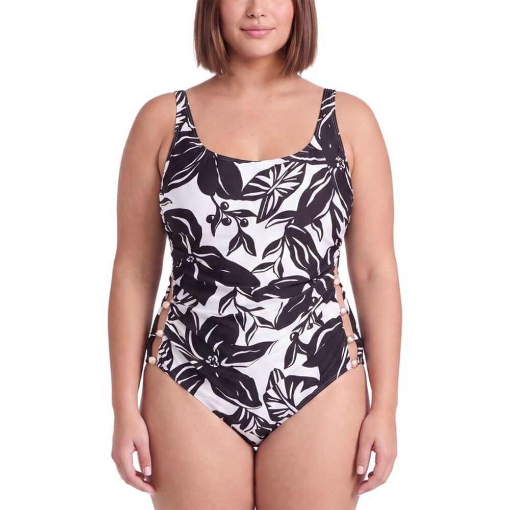 Carmen Marc Valvo Womens Eco Resort Peppercorn Maillot